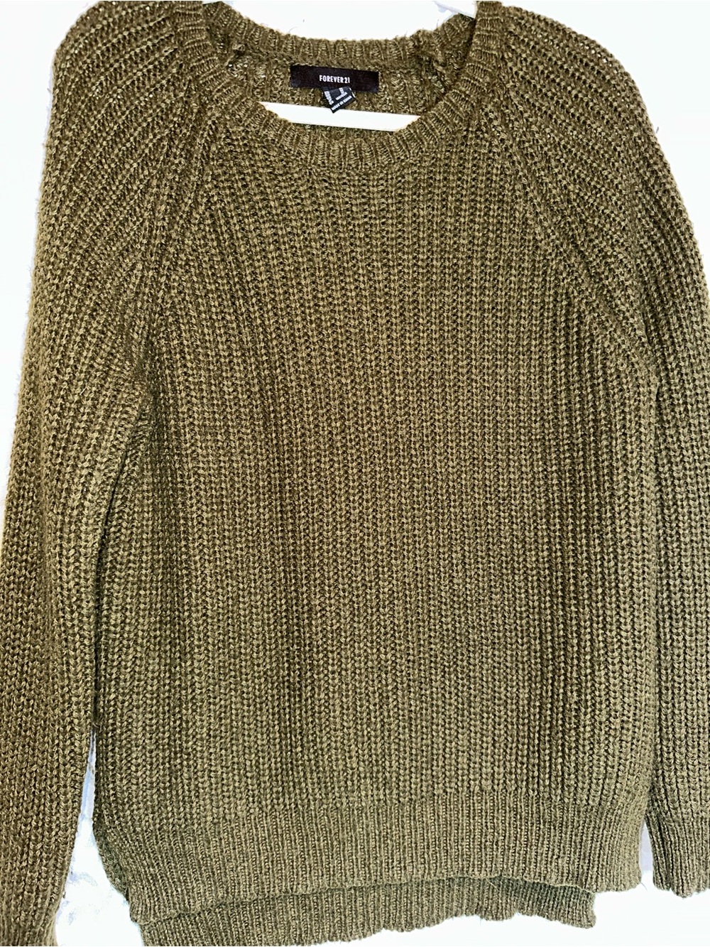 Forever 21 Olive Green Crewneck Sweater